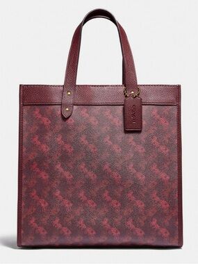 Coach Field Tote 30 Oxblood and Cranberry
